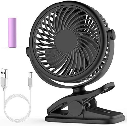 Desk Fan, Cambond Clip On Fan Rechargeable Battery Powered Stroller Fan Baby Fan, Portable Small Fan | Amazon (US)