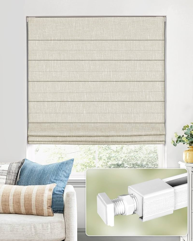 UNISHADES No Tools No Drill Cordless Roman Shades for Indoor Windows 100% Blackout, for Window Si... | Amazon (US)