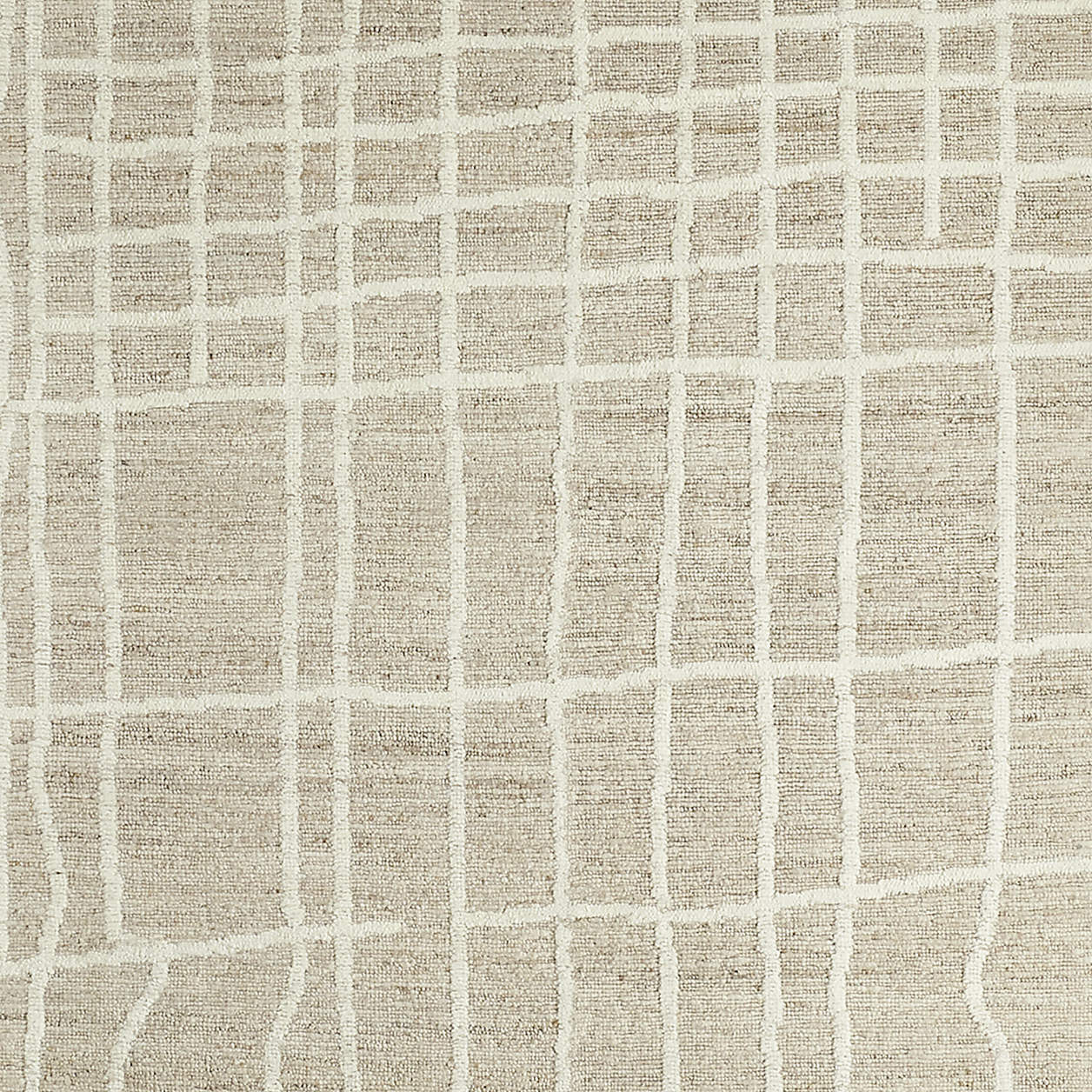 Agen Wool Handwoven Grid Light Grey Area Rug 8'x10' + Reviews | Crate & Barrel | Crate & Barrel
