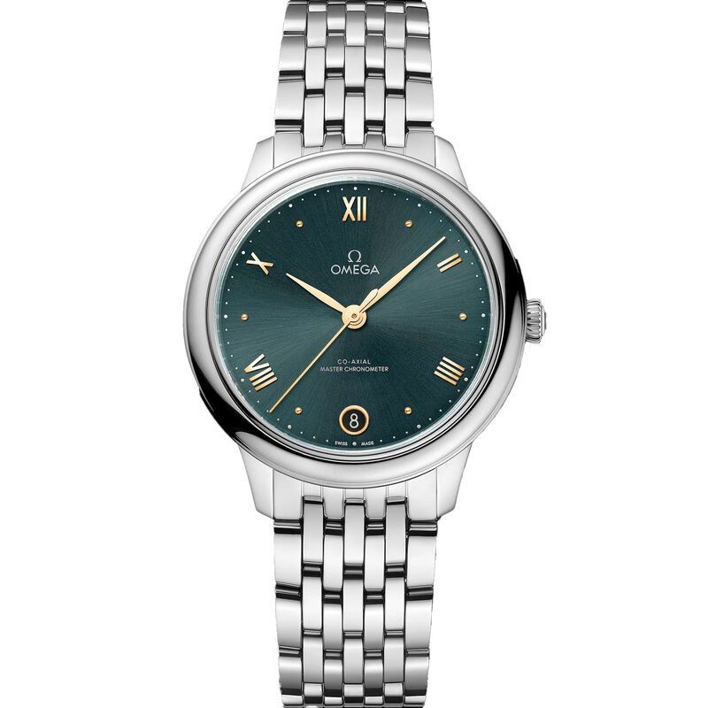 OMEGA Prestige De Ville Steel Green Dial Watch, 34mm | Ben Bridge Jeweler