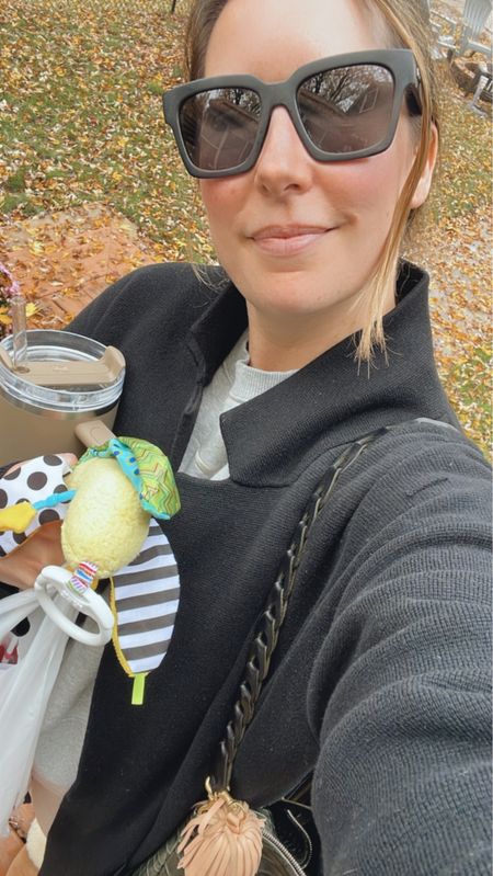 Hands full and looking like a hot mess coming home from a doc appt and meds pickup for Cash (we have another ear infection!) but sunglasses and a chic sweater coat help 🤪 I have this sweater coat in 2 colors. I love the oversized, slouchy fit and it makes you look like you have your shit together (even if you don’t). It also comes in the prettiest kelly green! More of today’s working mom look linked 🔗

#LTKSeasonal #LTKsalealert #LTKfindsunder100