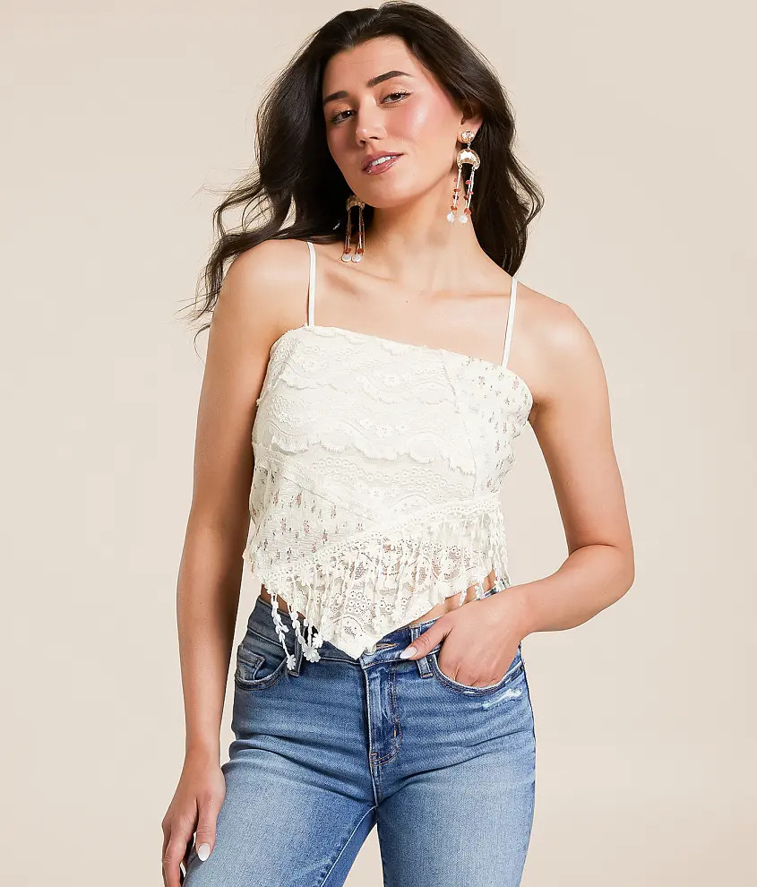 Floral Lace Hanky Tank Top | Buckle