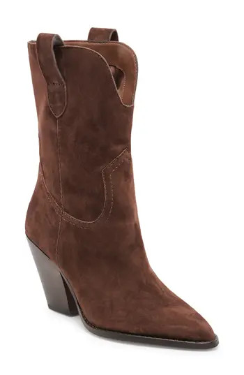 Dolce Vita Jessey Western Boot in Dark Brown Suede at Nordstrom Rack, Size 7.5 | Nordstrom Rack