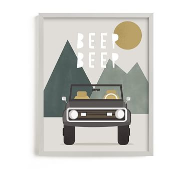 Minted® Beep Beep Wall Art by Christie Garcia | Pottery Barn Kids | Pottery Barn Kids