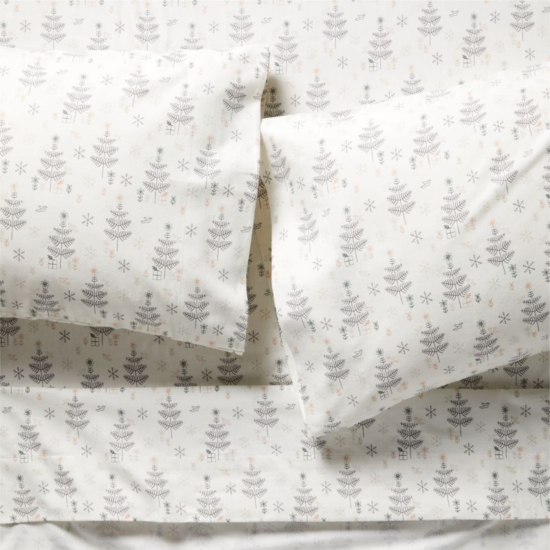 Supercozy Nordic Winter Organic Cotton Flannel Kids Sheet Set | Crate & Kids | Crate & Barrel