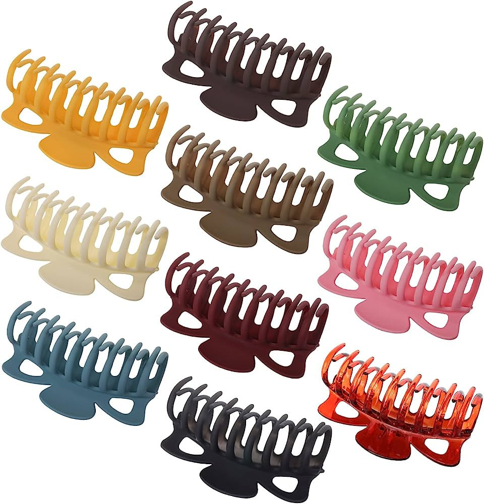 Magicsky Large Hair Claw Clips, 10PCS Big Butterfly Hair Clip, 4.2 Inch Strong Hold Jaw Banana Cl... | Amazon (US)