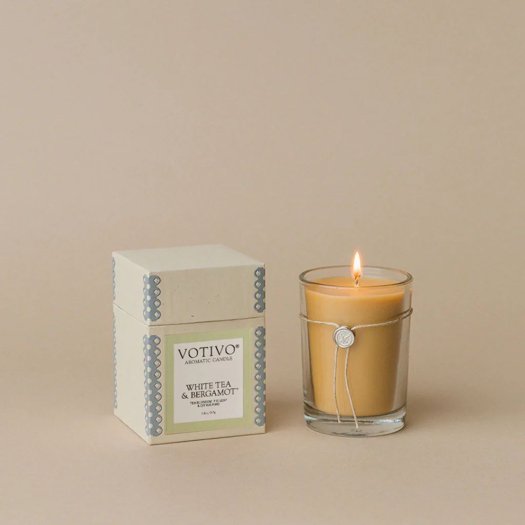 6.8 oz Aromatic Candle-White Tea & Bergamot | Votivo