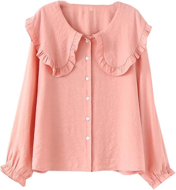 Rüschen Bluse Weiß Damen Tops Frühlingsmode Süße Damen Shirts Langarm | Amazon (DE)