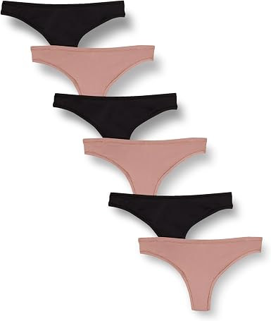 Amazon Essentials Women's Thong Underwear (Available in Plus Size), Pack of 6 | Amazon (US)