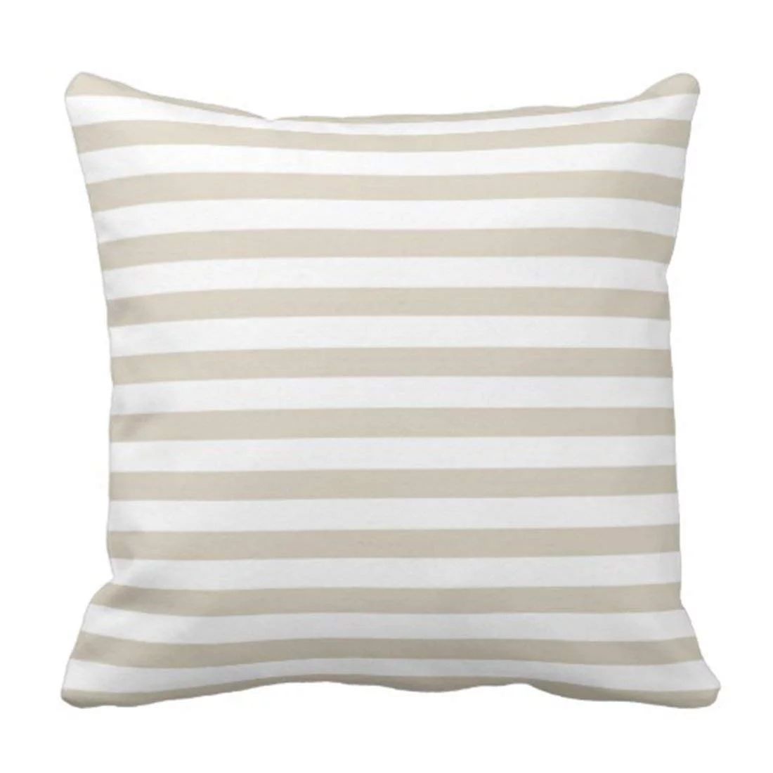 WOPOP Modern Tan Beige White Stripes Pillowcase Throw Pillow Cover 18x18 inches | Walmart (US)