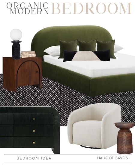 Organic Modern Bedroom Idea

Green bed, walnut nightstand, side table, 9 x 12 rug, black dresser, bedroom design, Amazon home 

#LTKstyletip #LTKhome