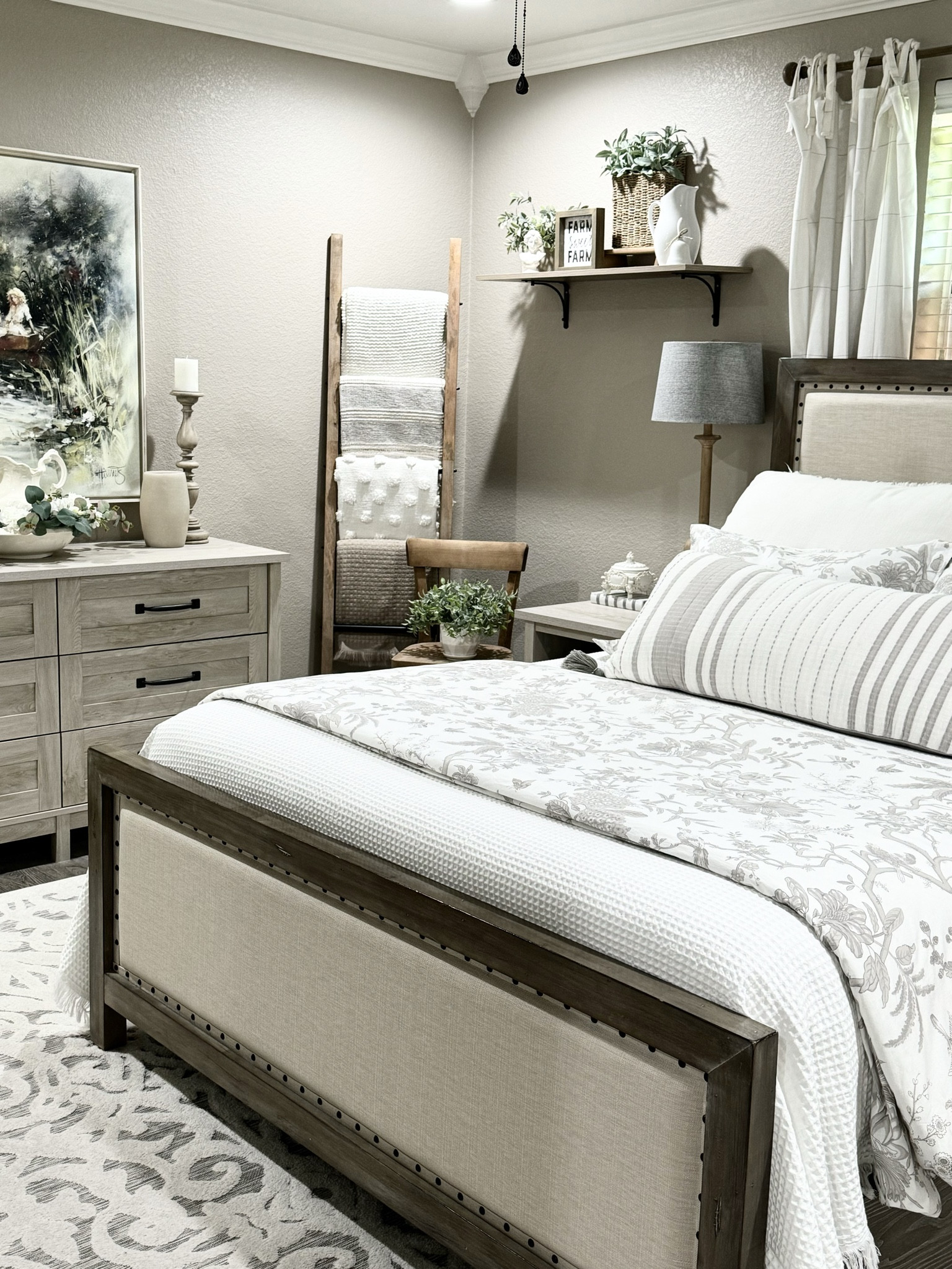 Hey friends… I decided after Valentine’s that I wanted to decorate my bedroom for “everyday” life before bringing out my Spring pastels, and have just added a few simple touches of neutral Spring in this space by adding florals. 🌿

I am absolutely loving the french country meets farmhouse vibes going on in this space. ⚜️ It’s become our perfect haven…our place to relax and get some good rest. #LTKhome

#LTKSeasonal