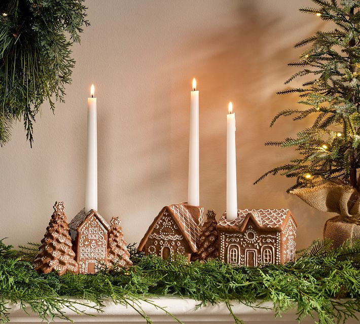 Ceramic Gingerbread Village Candle Holder | Pottery Barn (US)