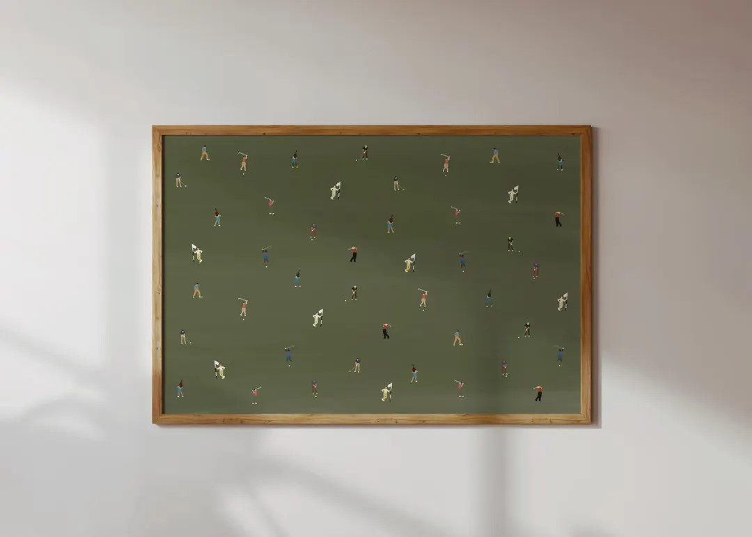 Tiny Golfers Print | Retro Minimalist People Art | Gift for Golfer Dad Grandpa Horizontal Office ... | Etsy (US)