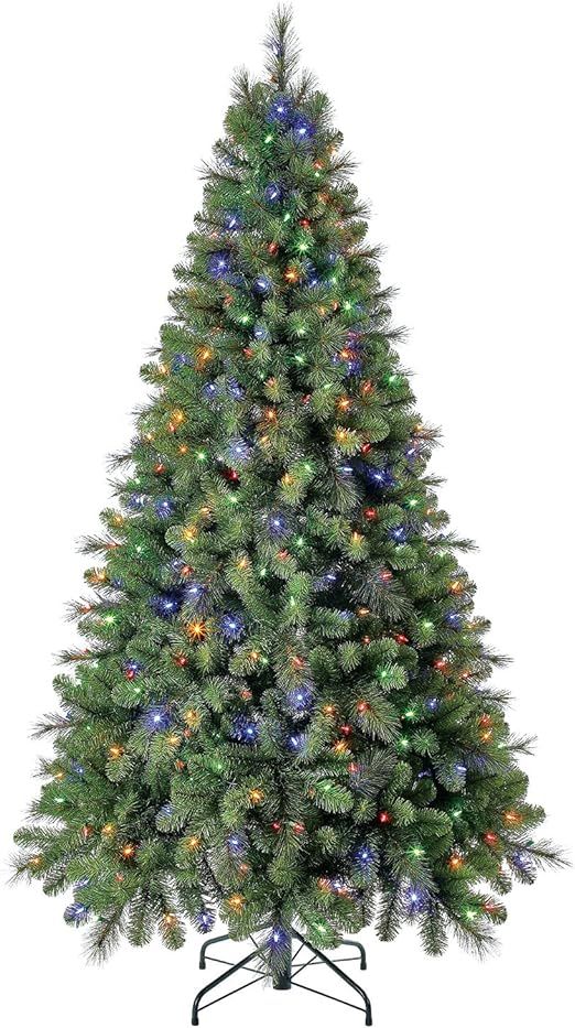 Home Heritage Cascade Quick Set 7 Foot Artificial Christmas Tree Prelit with 450 White & Color LE... | Amazon (US)