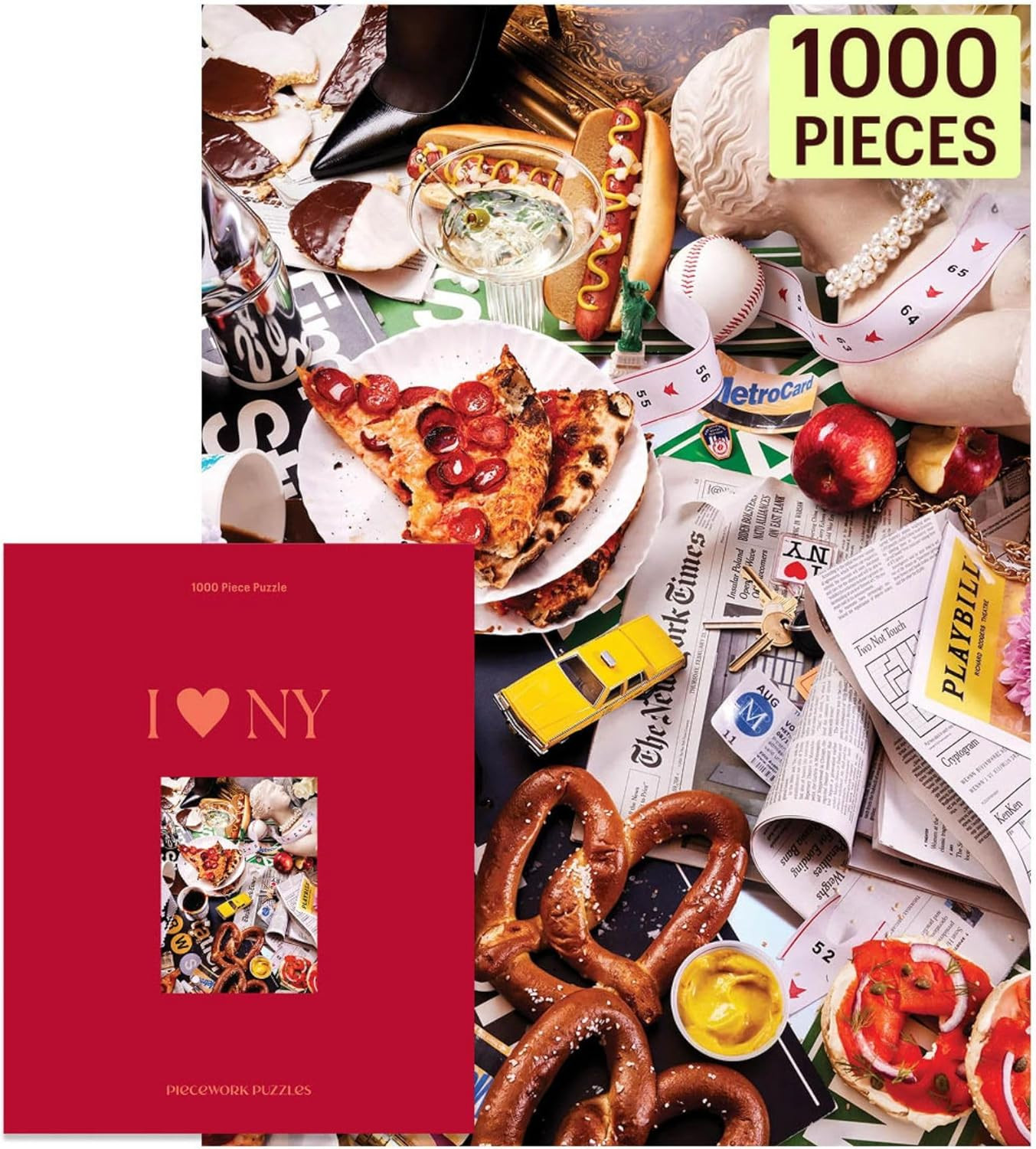 Piecework I Love NY 1000 Piece Puzzle for Adults, Challenging NYC Jigsaw Puzzle with New York Ins... | Amazon (US)