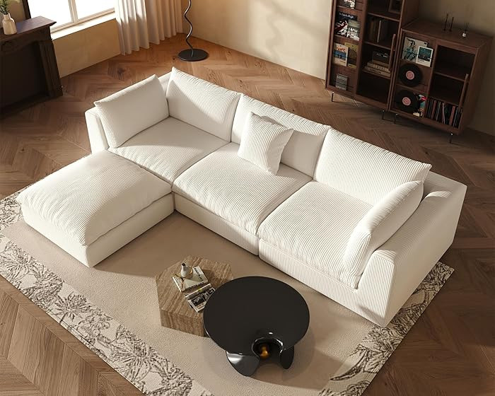 Fajiani Oversized Modular Sectional Sofa, Cloud Couch Deep Seat Sofa Cushion Covers Removable, Ov... | Amazon (US)
