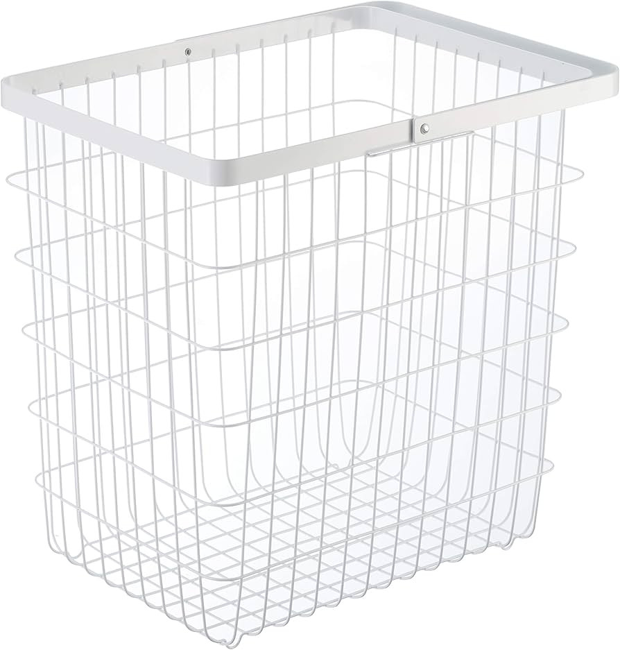 Yamazaki Home Wire Laundry Basket-Storage Hamper | Steel, Large, White | Amazon (US)