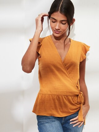 Crinkle Wrap Flutter Tank | Banana Republic Factory