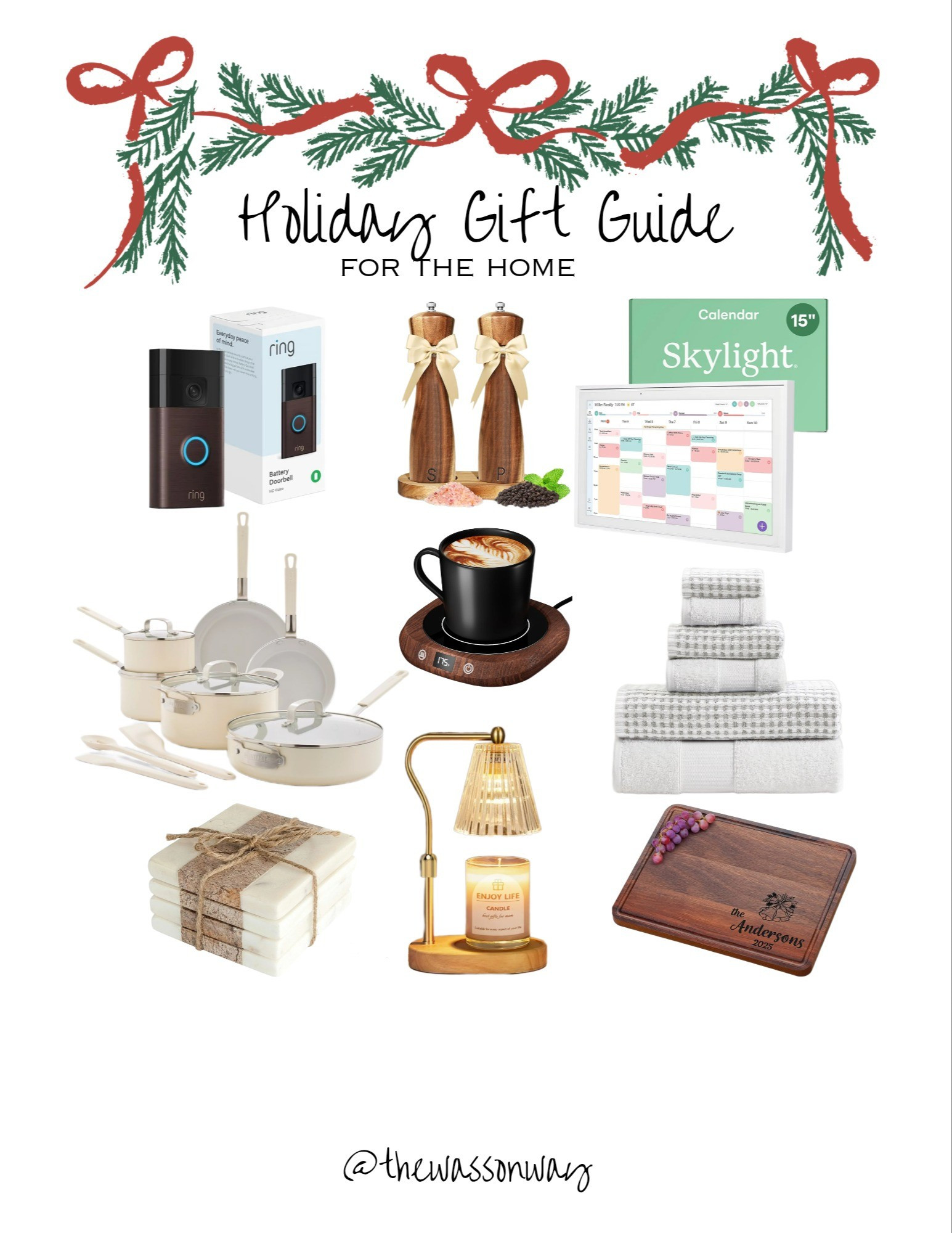 Holiday gift guide: FOR THE HOME! Gift ideas anyone will love! Tech gadgets, personalized charcuterie board, coffee warmer, salt & pepper shakers, pots & pans, ring camera, candle warmer, coasters, towels

#LTKGiftGuide #LTKHoliday #LTKHome