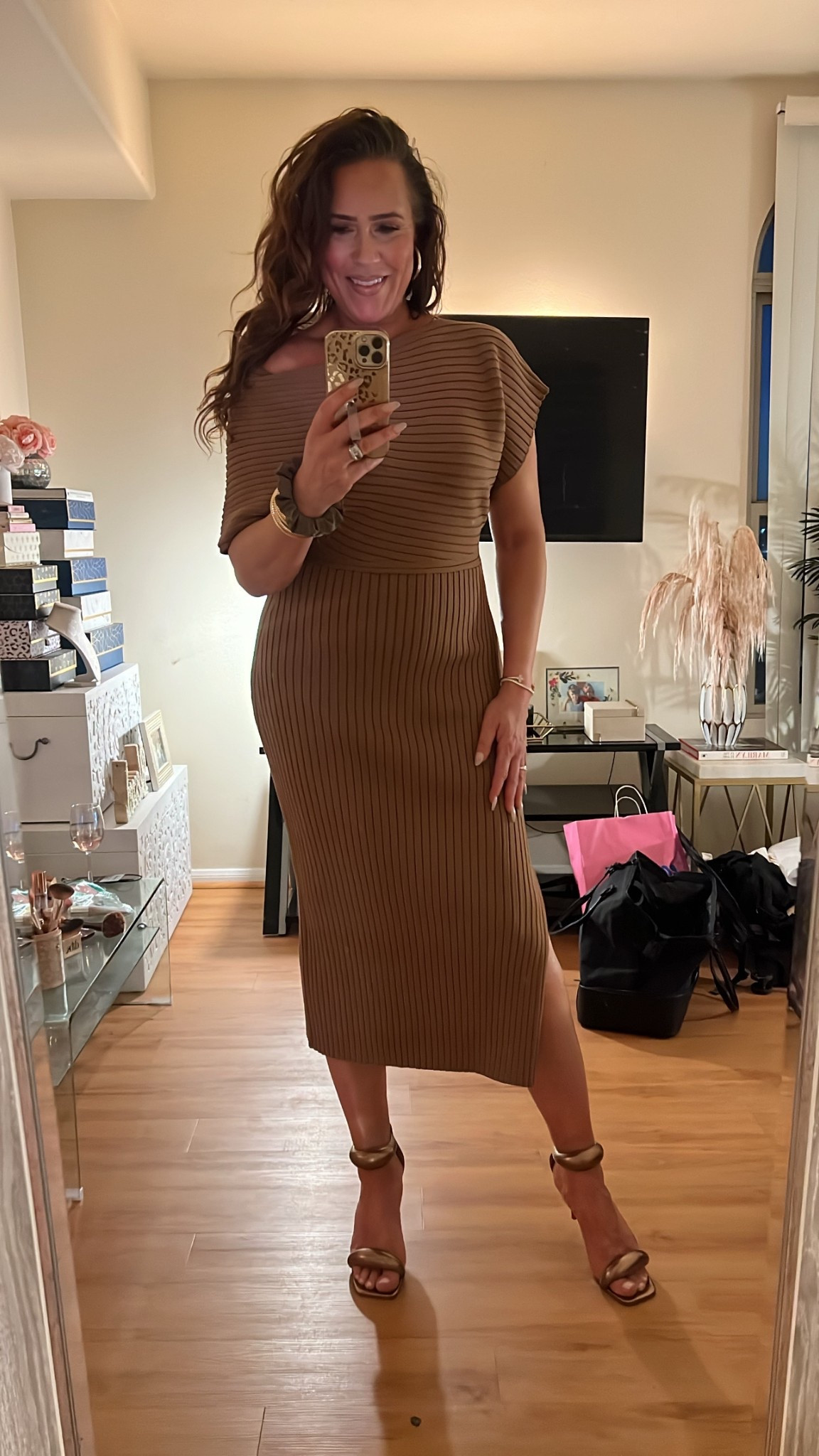 Spring Break in LA! 🌴 Dinner outfit in LA, OOTN, sweater dress, I loved this dress and I looked even more snatched with shapewear underneath, Spring outfit, we went to Delilah’s for dinner and lived it up! #LaidbackLuxeLife

Dress: L (this color is on sale) I could have done a M but they only had L in store.
Shapewear: XL (runs small so sized up)
Shoes: Run TTS

Also wearing my fav Dibs status stick (shade: Unbothered Bronze) on my legs and arms for that good glow!🤩

Hey Beautiful! Feel free to comment on this post if you have any questions! 🫶🏽

Follow me for more fashion finds, beauty faves, lifestyle, home decor, sales and more! So glad you’re here!! XO, Karma

#LTKStyleTip #LTKSaleAlert #LTKWatchNow