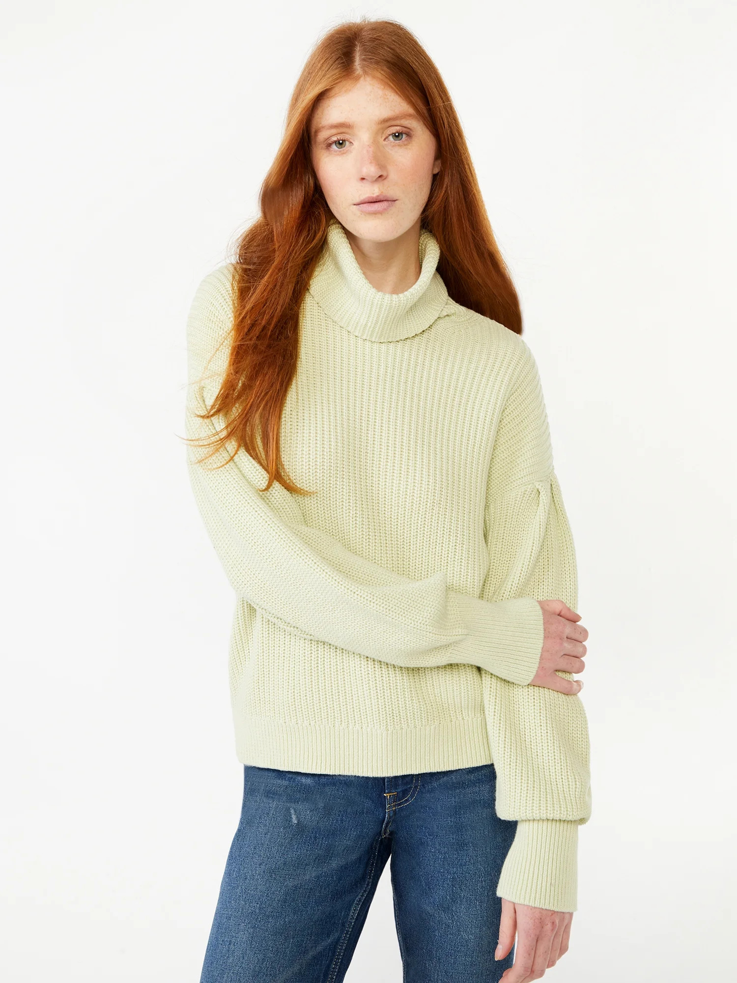 Free Assembly Women's Cowl Neck Pleat Shoulder Sweater, Midweight - Walmart.com | Walmart (US)