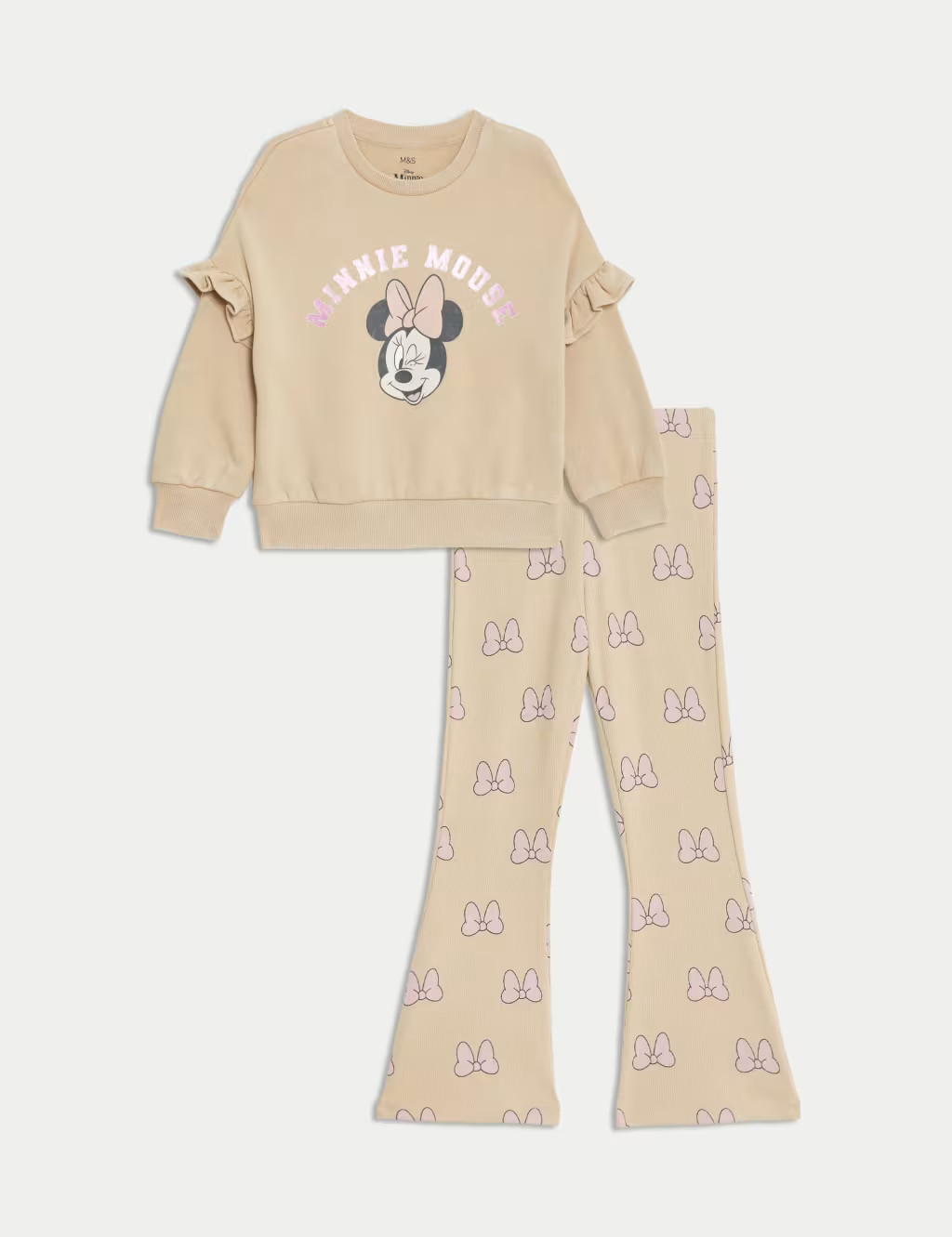 Cotton Rich Minnie Mouse™ Top & Bottom Outfit (2-8 Yrs) | Marks & Spencer (UK)