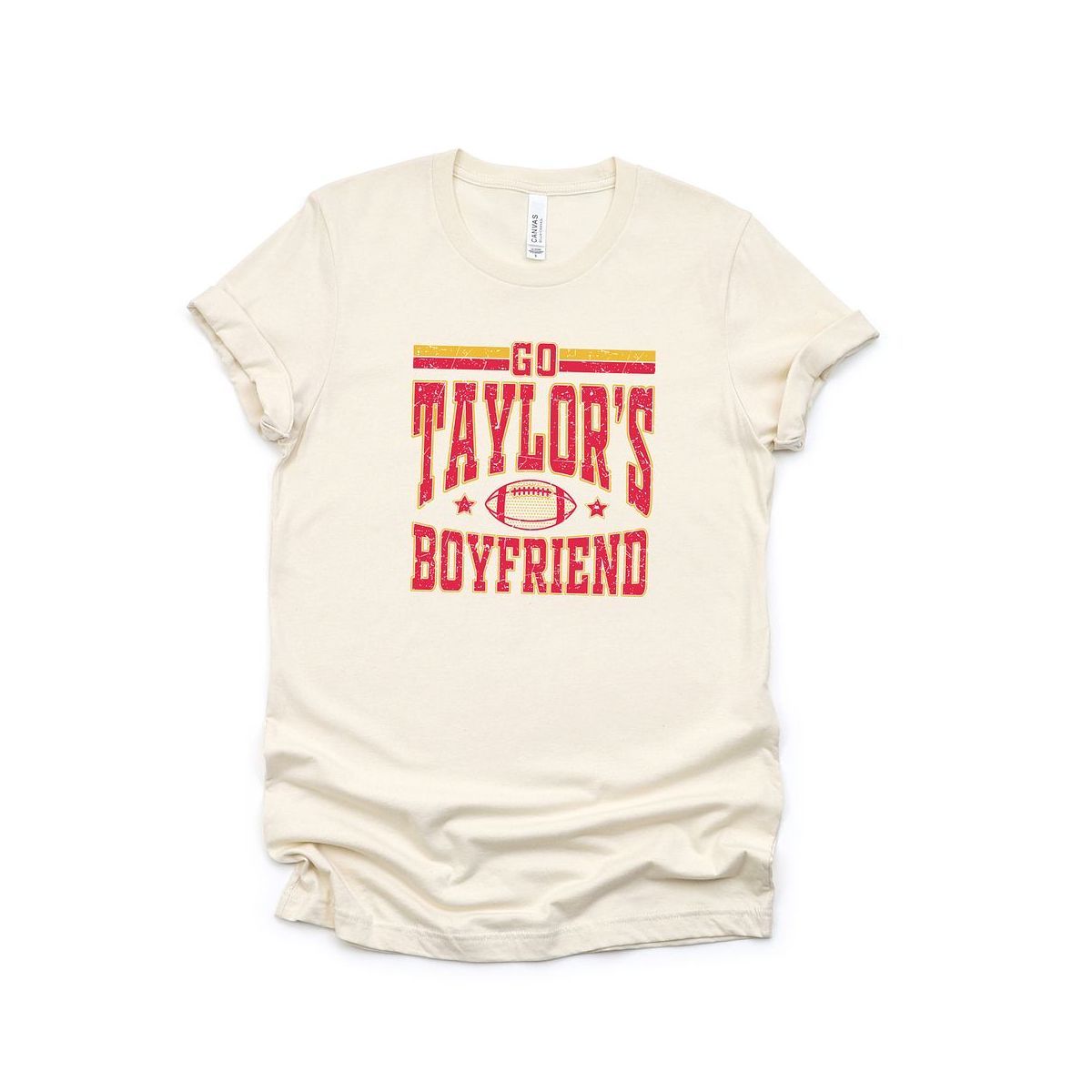 Simply Sage Market Women's Go Taylor's Boyfriend Football Short Sleeve Graphic Tee | Target