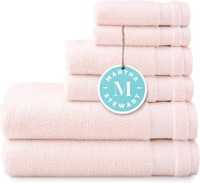 MARTHA STEWART 100% Cotton Bath Towels Set Of 6 Piece, 2 Bath Towels, 2 Hand Towels, 2 Washcloths... | Amazon (US)