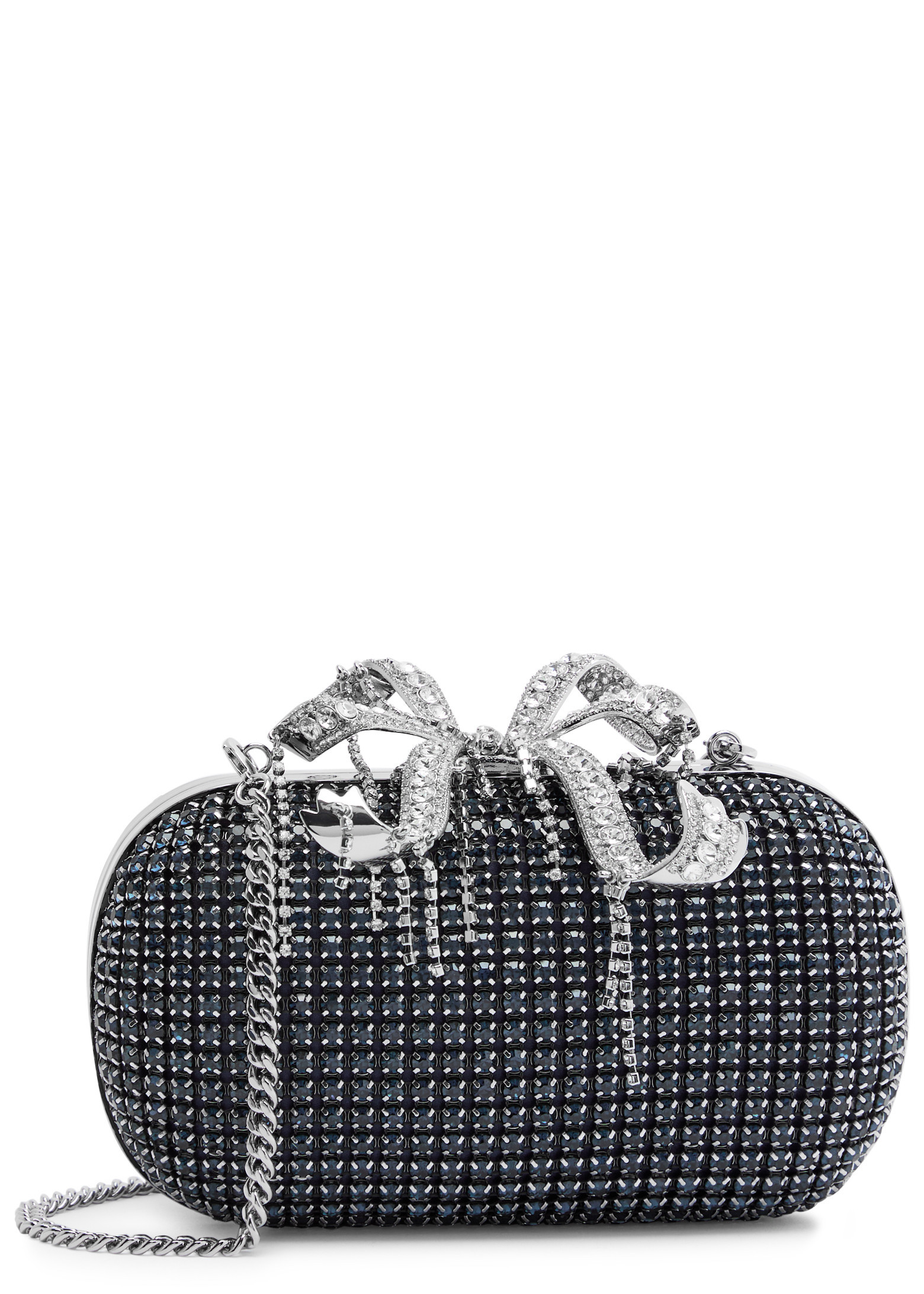 Crystal-embellished satin box clutch | Harvey Nichols