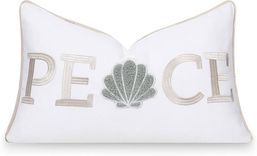 Hofdeco Premium Christams Coastal Patio Indoor Outdoor Lumbar Pillow Cover Only, 12"x20" Water Re... | Amazon (US)