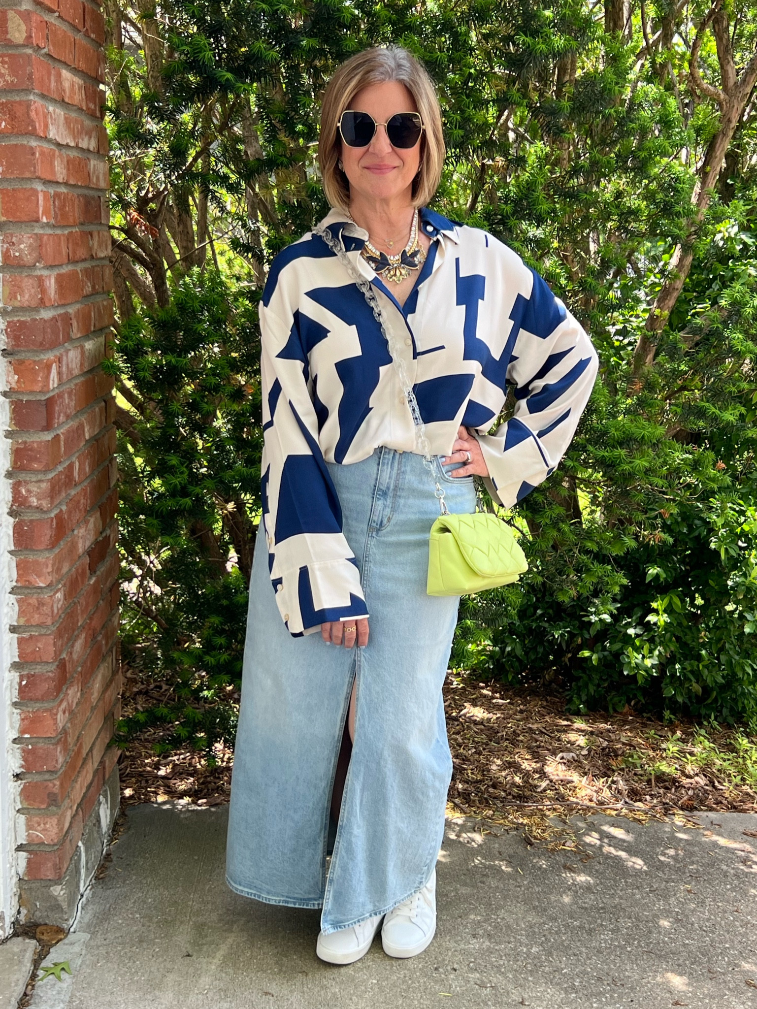 A pop of color, against a bold print, and paired with my fav maxi denim skirt was what this Friday called for!! #LTKColor #LTKPrint #LTKMaxiDeminSkirt 