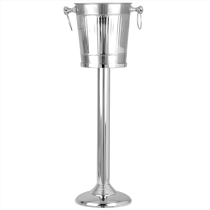 Vertical Striped Nickel Plated Majestic Wine & Ice Bucket with Steel Bucket Stand | Wine Chiller ... | Amazon (US)