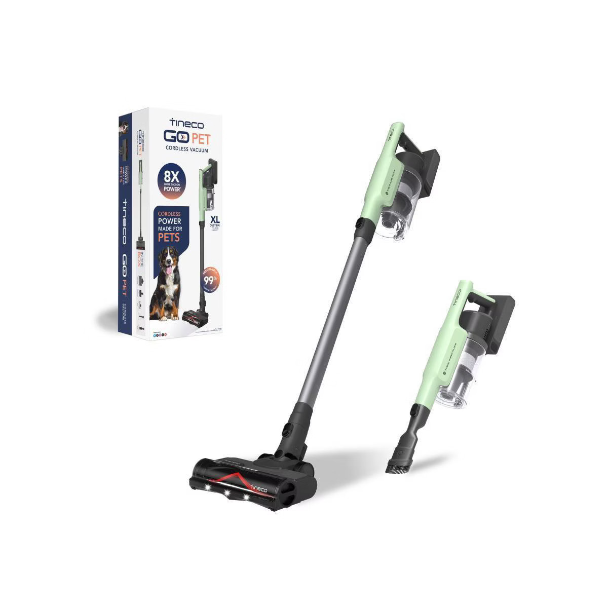 Tineco GO Pet Cordless Stick Vacuum with ZeroTangle Brush Technology Seafoam Green | Target