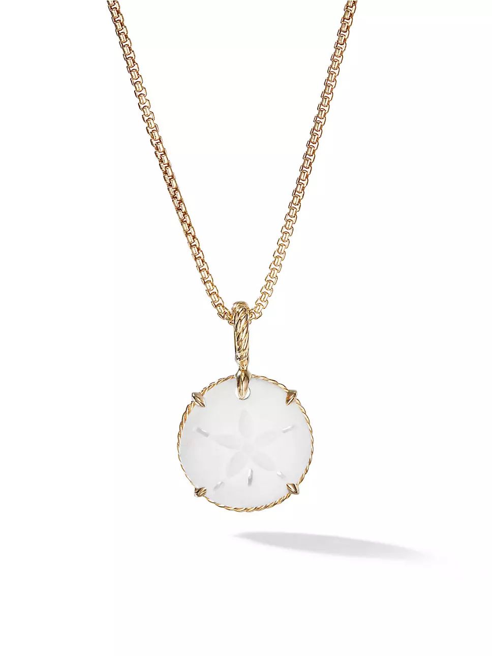 Sand Dollar Amulet with White Agate and 18K Yellow Gold | Saks Fifth Avenue