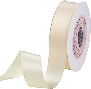 VATIN 1 inch Double Faced Polyester Satin Ribbon Cream - 25 Yard Spool, Perfect for Wedding, Wrea... | Amazon (US)