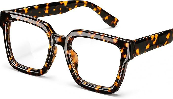 livho Oversized Eyewear Frame for Woman and Men - Rectangle Fashion Glasses for Computer, Chic Pr... | Amazon (US)