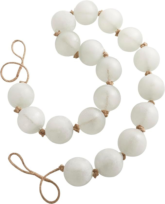 Deco 79 Glass Handmade Round Extra Long Frosted Orb Beaded Garland with Tassel with Knotted Jute ... | Amazon (US)