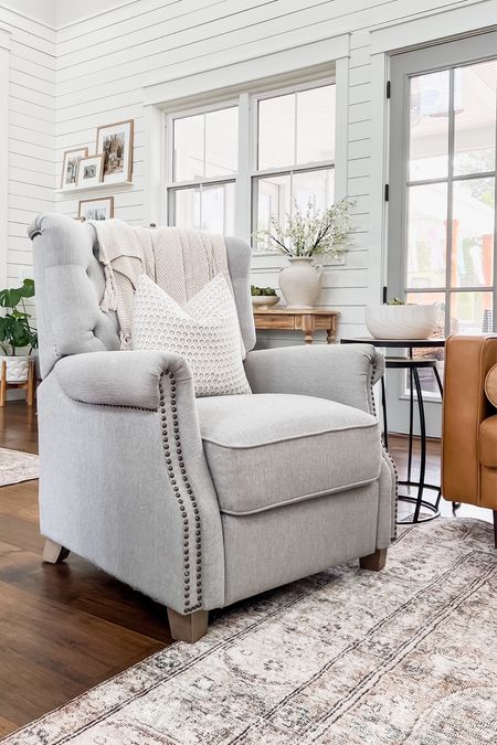 Best selling recliner in stock in both colors! Available in gray and beige. Tufted wingback reclining accent chair Walmart better homes and gardens living room furniture home decor and accents accessories nesting side tables coffee table books throw pillows covers modern farmhouse style area rugs loloi cloud pile Margot super soft rug #LTKSale

#LTKsalealert #LTKstyletip #LTKhome