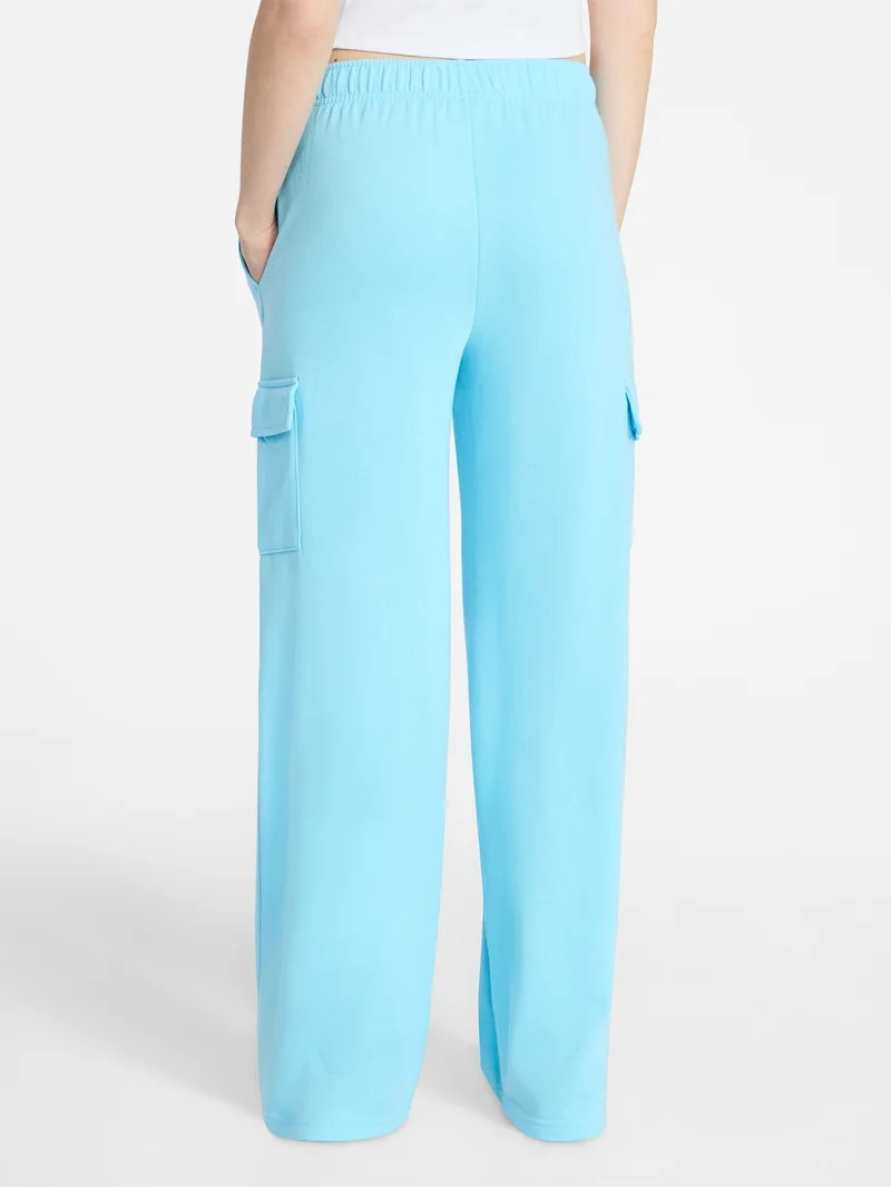 No Boundaries French Terry Cargo Pants, 30" Inseam, Women's XXS-XXL | Walmart (US)