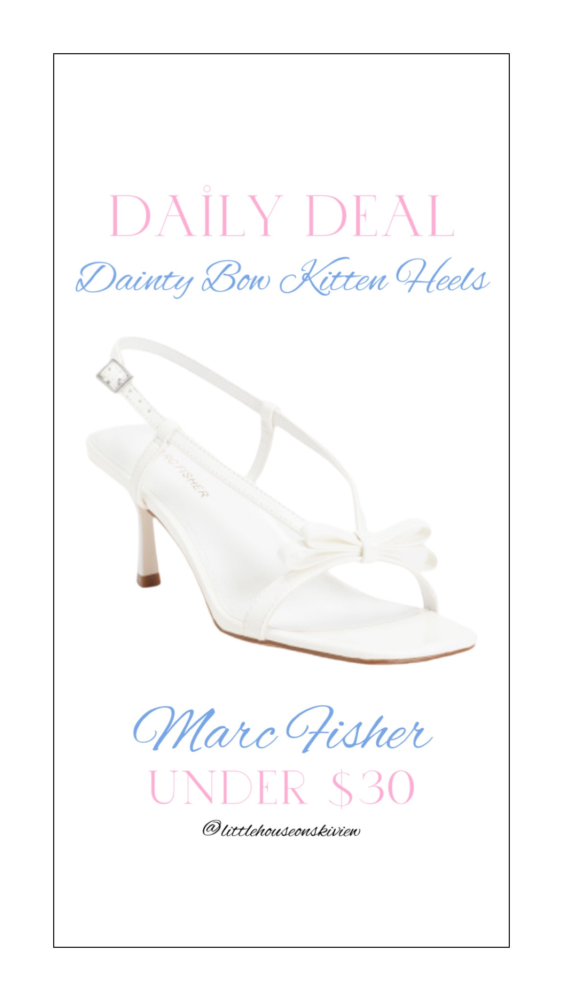 Daily Deal : Marc Fisher dainty bow kitten heels under $30, fully stocked in sizes 6-10 🎀🤍

#LTKStyleTip #LTKFindsUnder50 #LTKSeasonal
