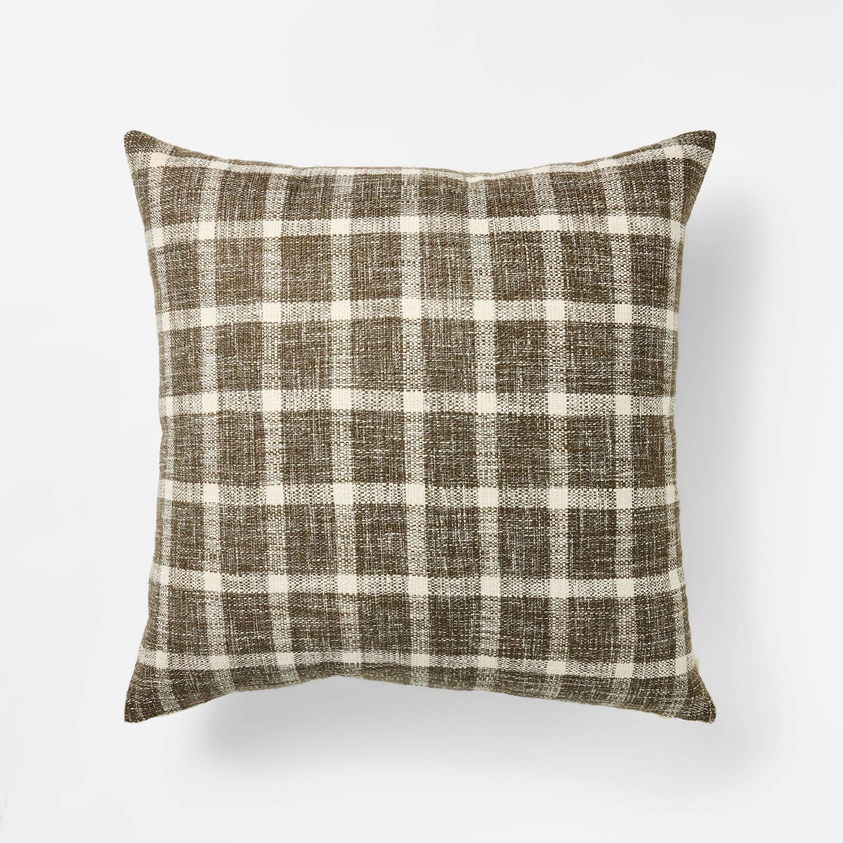 Oversized Woven Plaid Square Throw Pillow - Threshold™ designed with Studio McGee: Cotton Exter... | Target