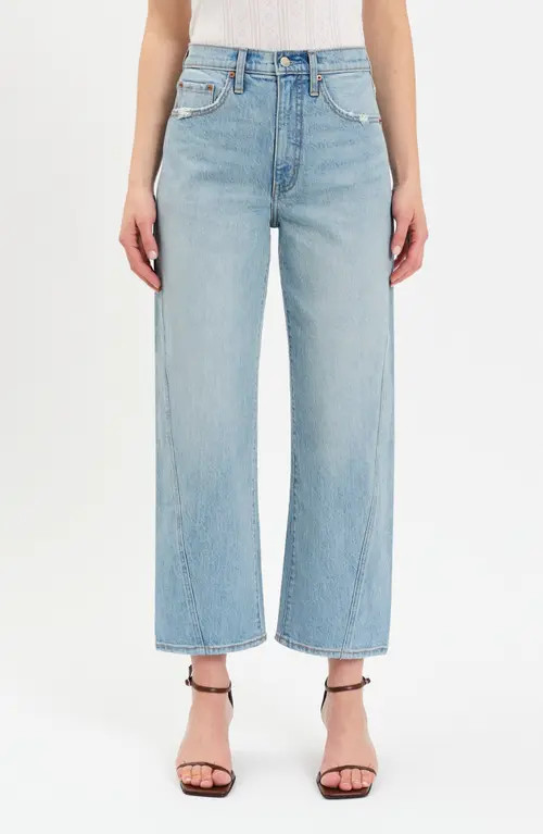 DAZE Westward High Waist Ankle Barrel Leg Jeans in Pulse at Nordstrom, Size 27 | Nordstrom