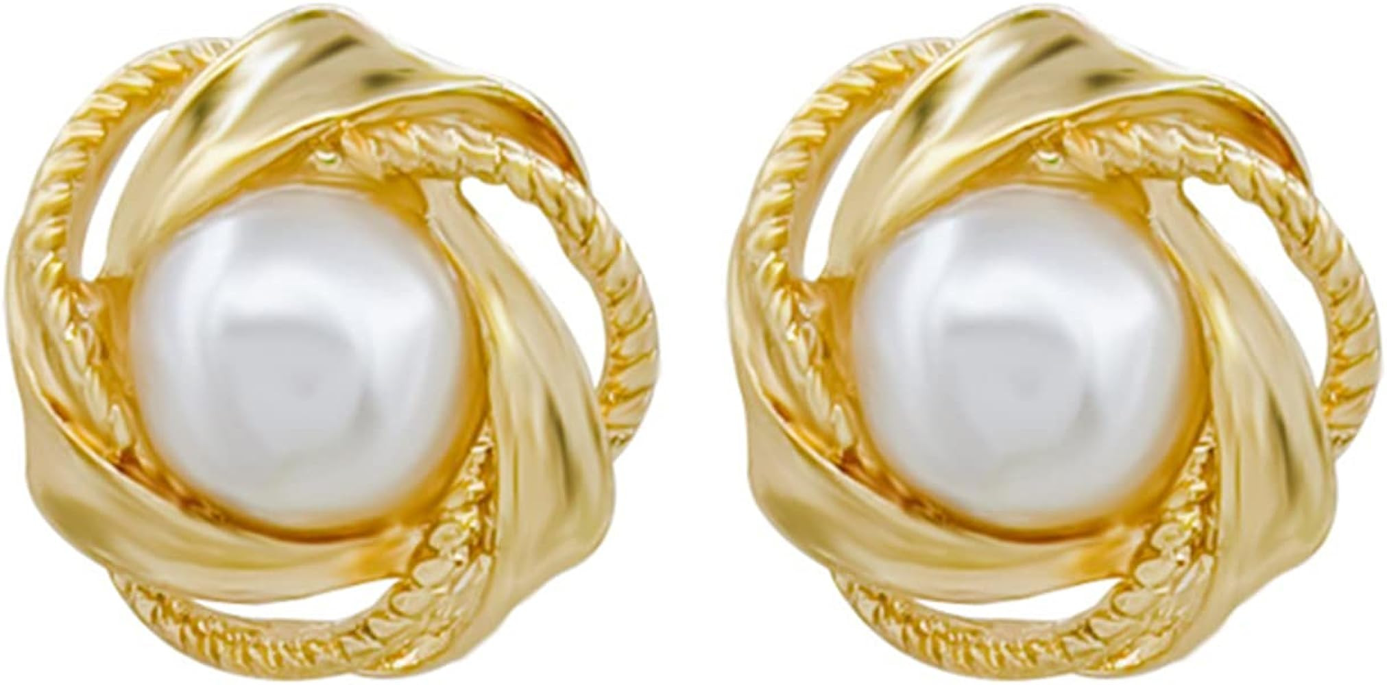 Gold Plated Statement Love Knot Post Stud Earrings for Women, Cross Hypoallergenic Jewelry Gift f... | Amazon (US)