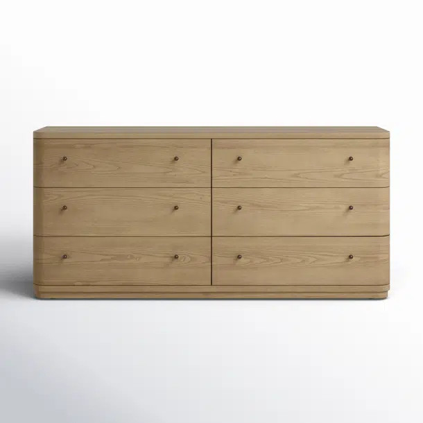 Lucie Six Drawer White Oak Dresser In Buff Cream | Joss & Main