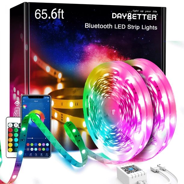 DAYBETTER Led Strip Lights for Bedroom 65.6ft with App Control Remote Music Sync 5050 RGB 12 Volt... | Walmart (US)