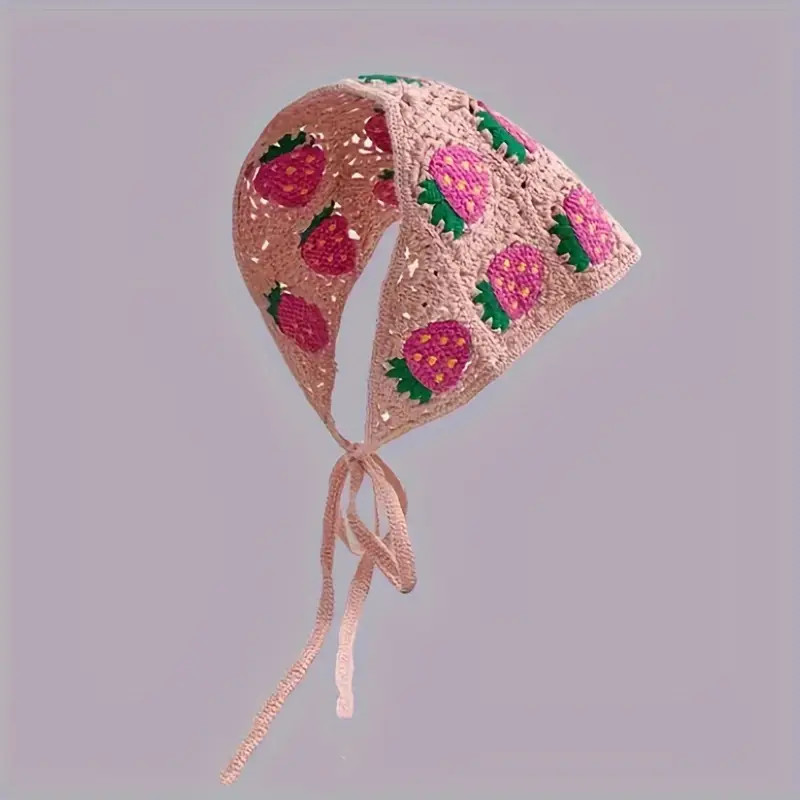 Color Block Crochet Bandana Scarf Sweet Style Hollow - Temu | Temu Affiliate Program