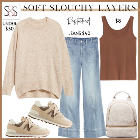 This soft slouchy top with jeans has calming vibes. With new balance sneakers and a Lululemon bag, you’ll feel as good as you look!

#LTKover40 #LTKfindsunder50 #LTKstyletip