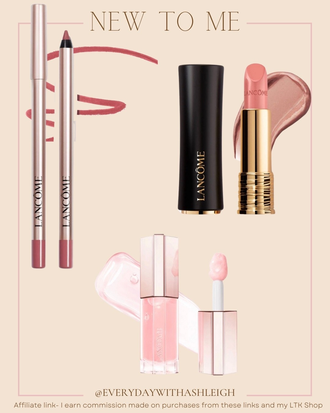 This is a new to me lip combo. I picked up these three products during the black Friday sale and can't wait to try them! The colors look beautiful and I think this will be a great everyday combo! 
Lip liner is shade 36 nude now, lipstick is shade 250 tendre mirage, and lip oil gloss is shade 22 rosy plump.