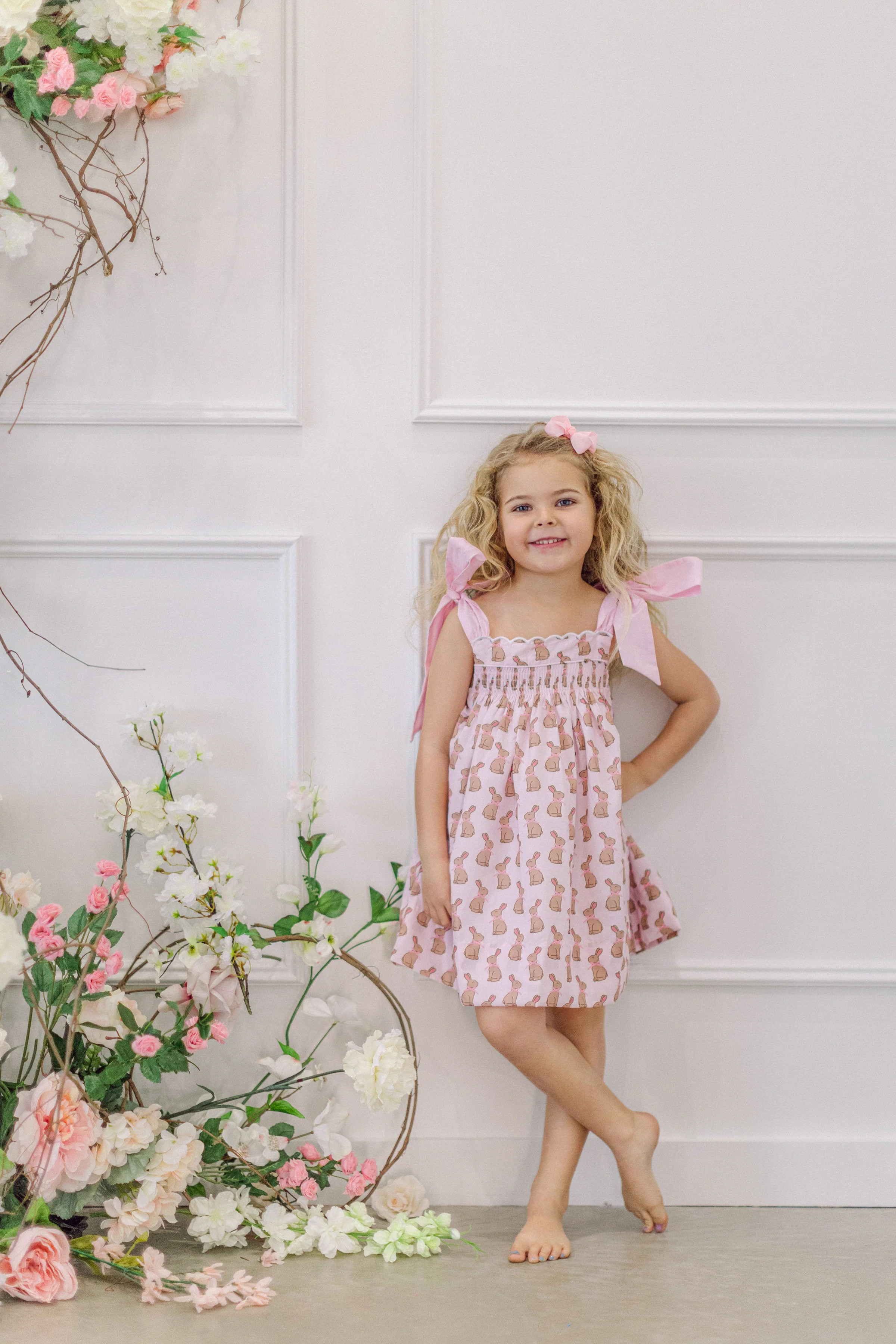 Pink Chocolate Bunny Dress | Poppy Kids Co